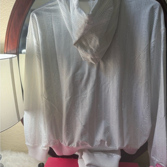 Plus Size (Luxury Curvy) White Rhinestone Hoodie and Pants Set - Picture 7 of 11